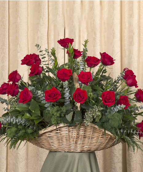 Red Rose Tribute Fireside Basket