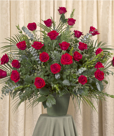 Red Rose Tribute Mache Basket