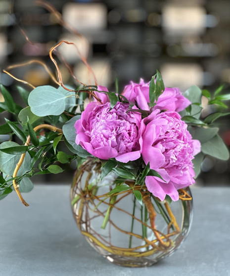 Pink Peony Moon Vase
