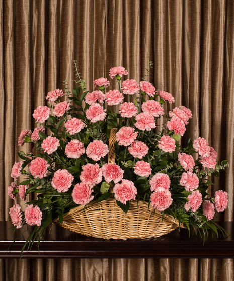Pink Carnation Tribute Fireside Basket