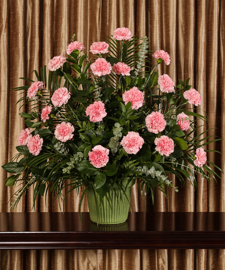 Pink Carnation Tribute Mache Basket