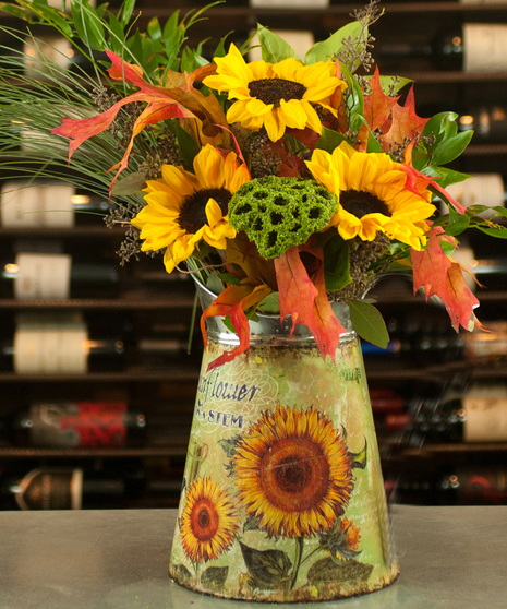 Simply Sunflowers Autumn Tin Can