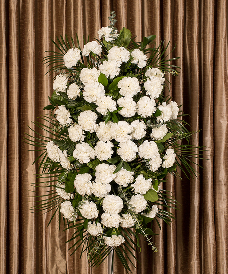 White Carnation Tribute Standing Spray