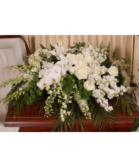 White Elegance Tribute Series Casket Spray