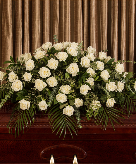 White Rose Tribute Casket Spray