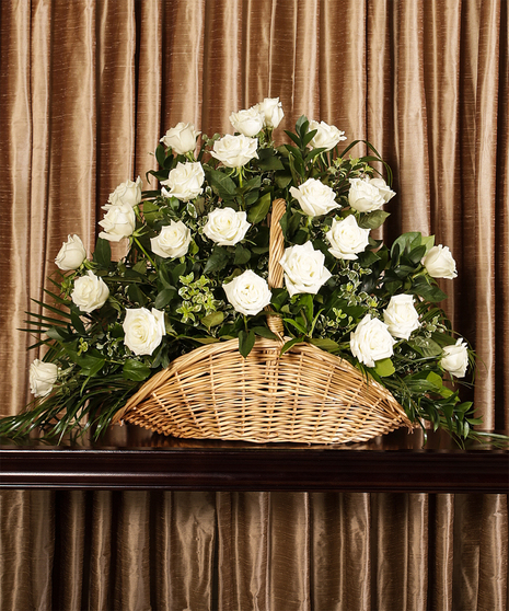 White Rose Fireside Basket