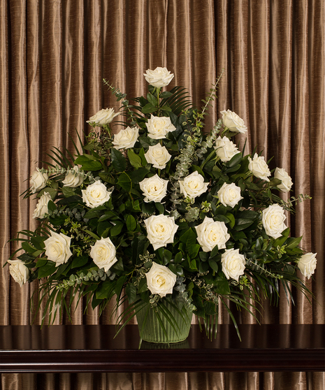 White Rose Mache Basket