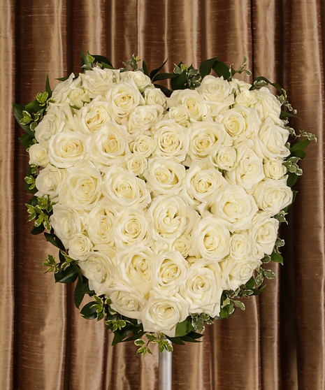 White Rose Tribute Standing Heart