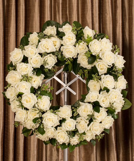 White Rose Standing Wreath