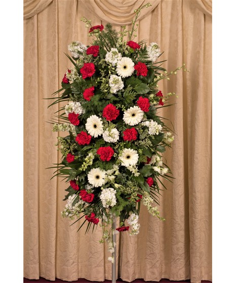 Red & White Remembrance Standing Spray