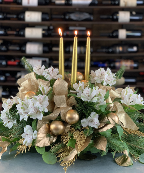 Golden Royal Christmas Centerpiece