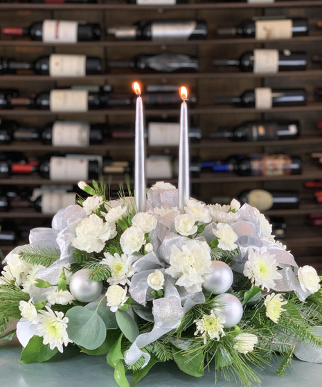 Silver Peace Christmas Centerpiece