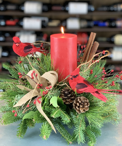 Wings of A Cardinal Christmas Centerpiece