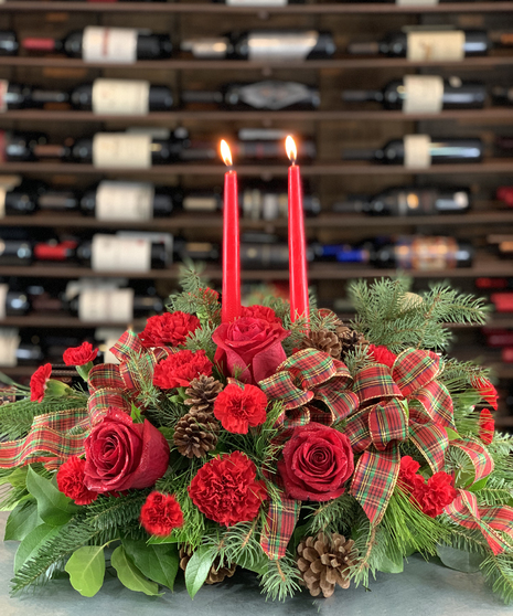 Double Candle Christmas Centerpiece