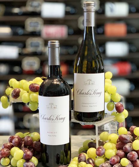 Charles Krug Merlot Chardonnay Wine Set