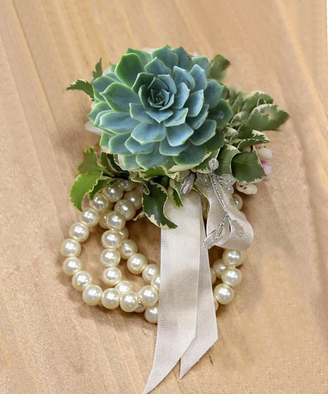 Green Succulent Wrist Corsage
