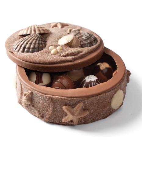 Chocolate Artisan Seashell Art Box With Truffles