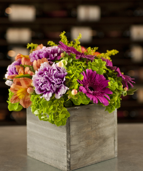 Mosaic Echos Wooden Cube Columbus Florists Flower Shops Columbus OH