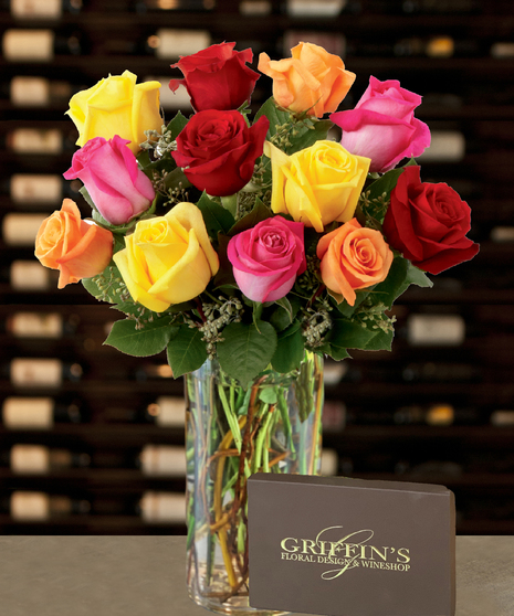 One Dozen (12) Assorted roses columbus ohio florists newark Griffins