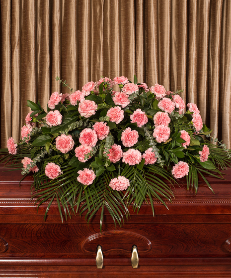 Pink Carnation Tribute Casket Spray