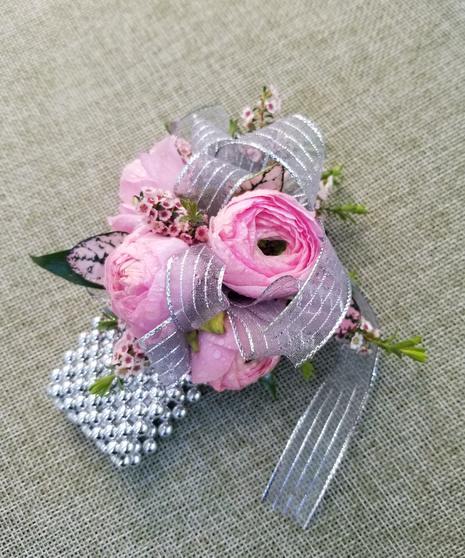 Pink Ranunculus Wrist Corsage