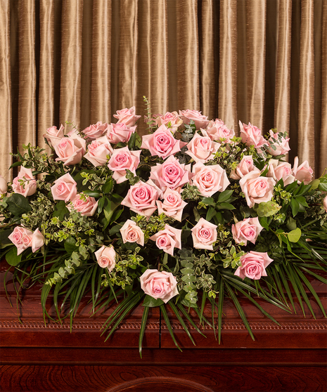 Pink Rose Tribute Casket Spray