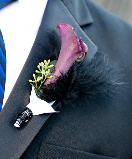 Purple Calla Lily Boutonniere