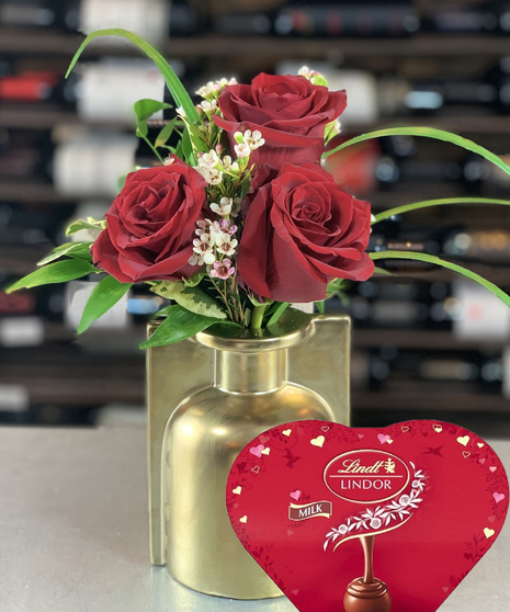 Valentines Day Rose Trio Columbus Ohio