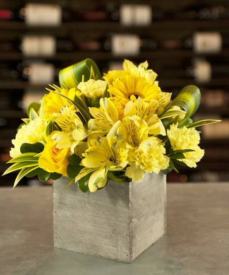 Sun Dance Wooden Cube Columbus Florists Flower Shops Columbus OH
