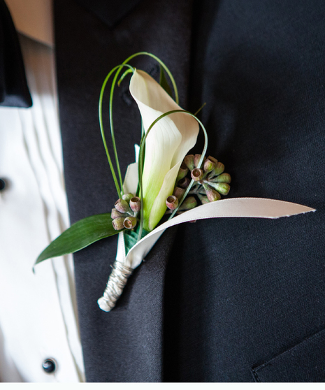 White Calla Lily Boutonniere
