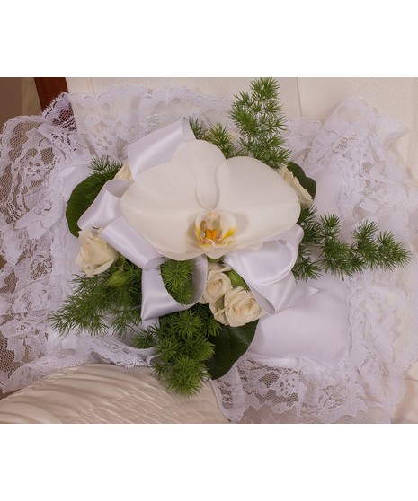 White Elegance Tribute Satin Pillow Sympathy Flowers Columbus Ohio