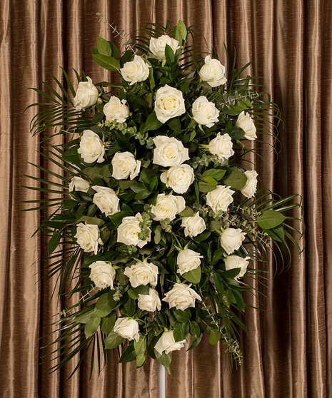White Rose Tribute Standing Spray Sympathy Flowers Columbus Ohio