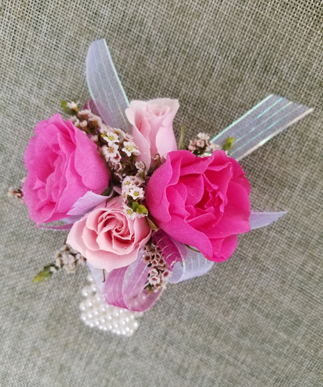 Hot & Soft Pink Wrist Corsage