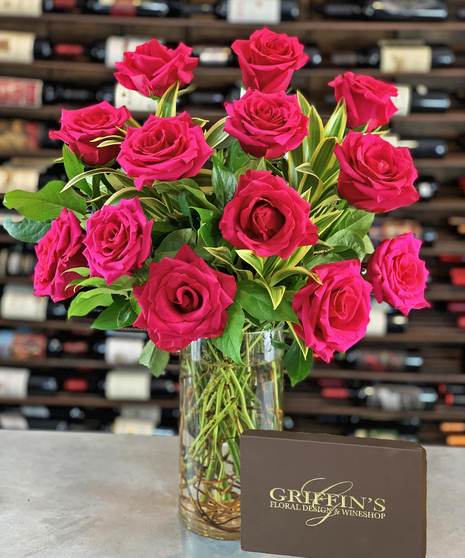 One Dozen Hot Pink Roses Columbus Roses Florists Griffins