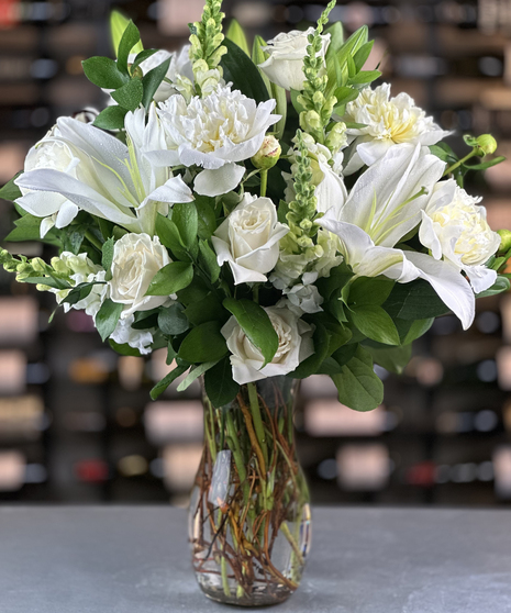 White Elegance Peony Vase