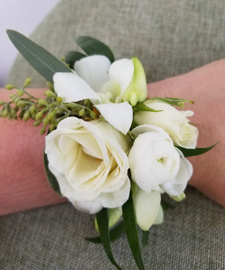 White Galore Wrist Corsage